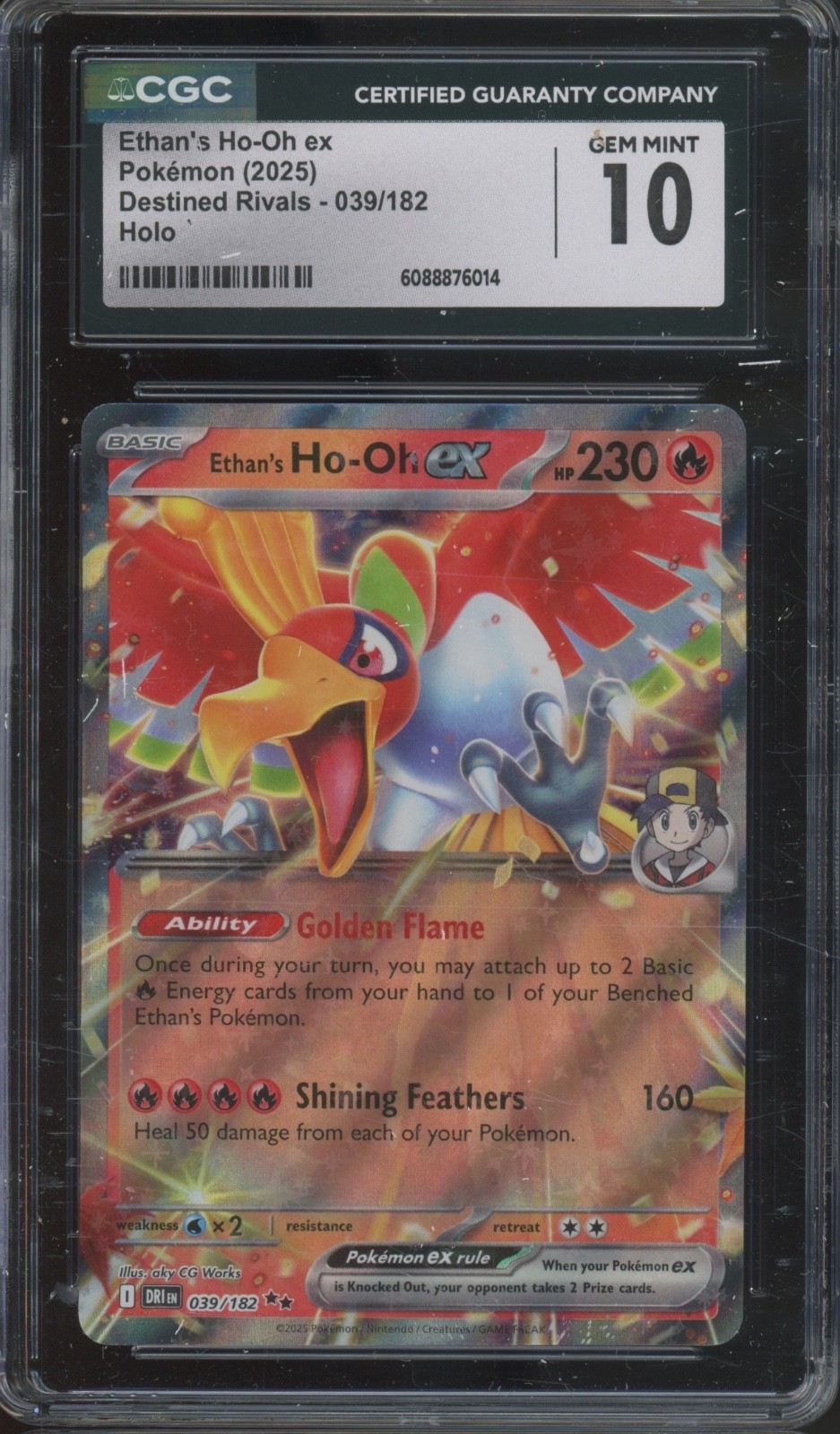 2025 Pokemon Destined Rivals Holo #039 Ethan's Ho-Oh ex Gem Mint CGC 10