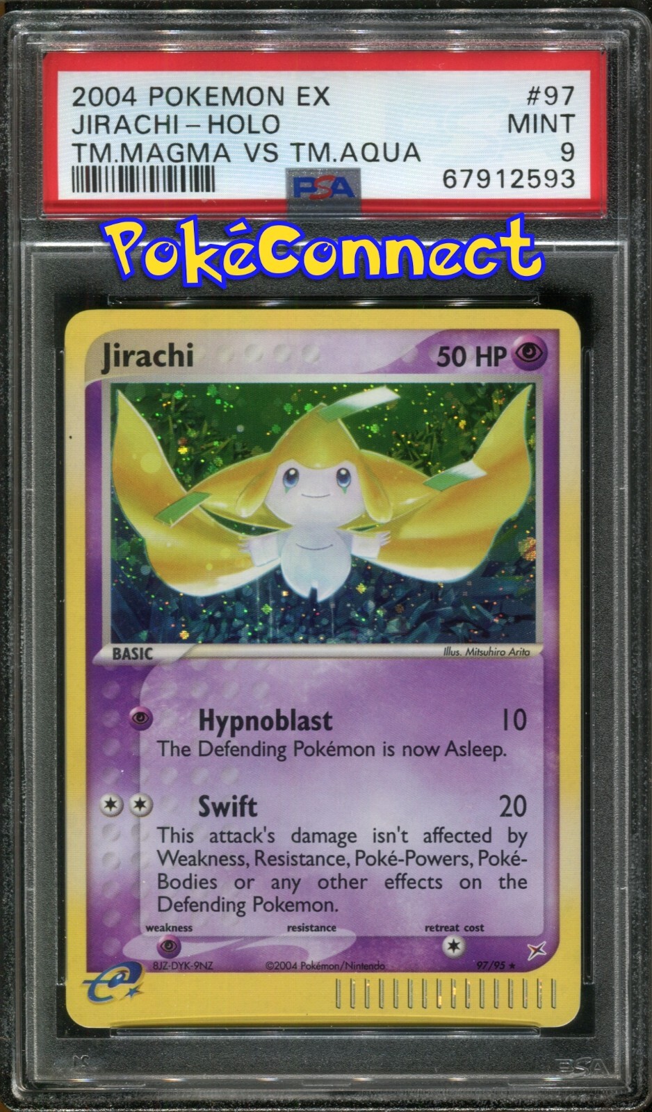 PSA 9 MINT Pokemon Jirachi Secret Rare Holo ex Team Aqua vs