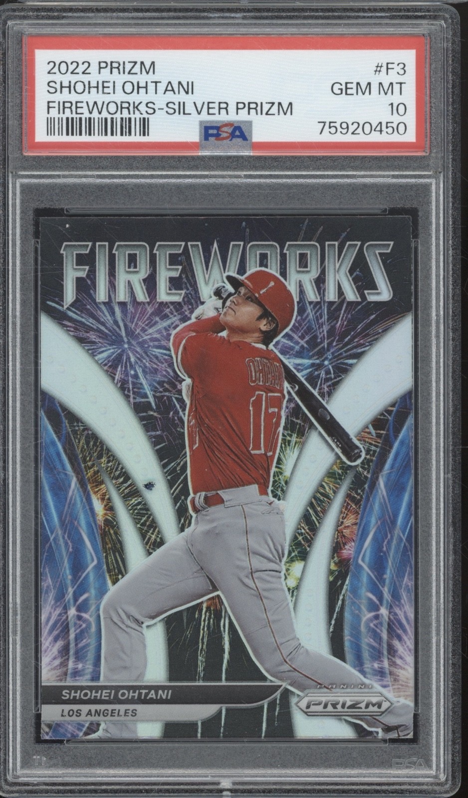 2022 Panini Prizm Fireworks Silver #F3 Shohei Ohtani Gem Mint PSA 10