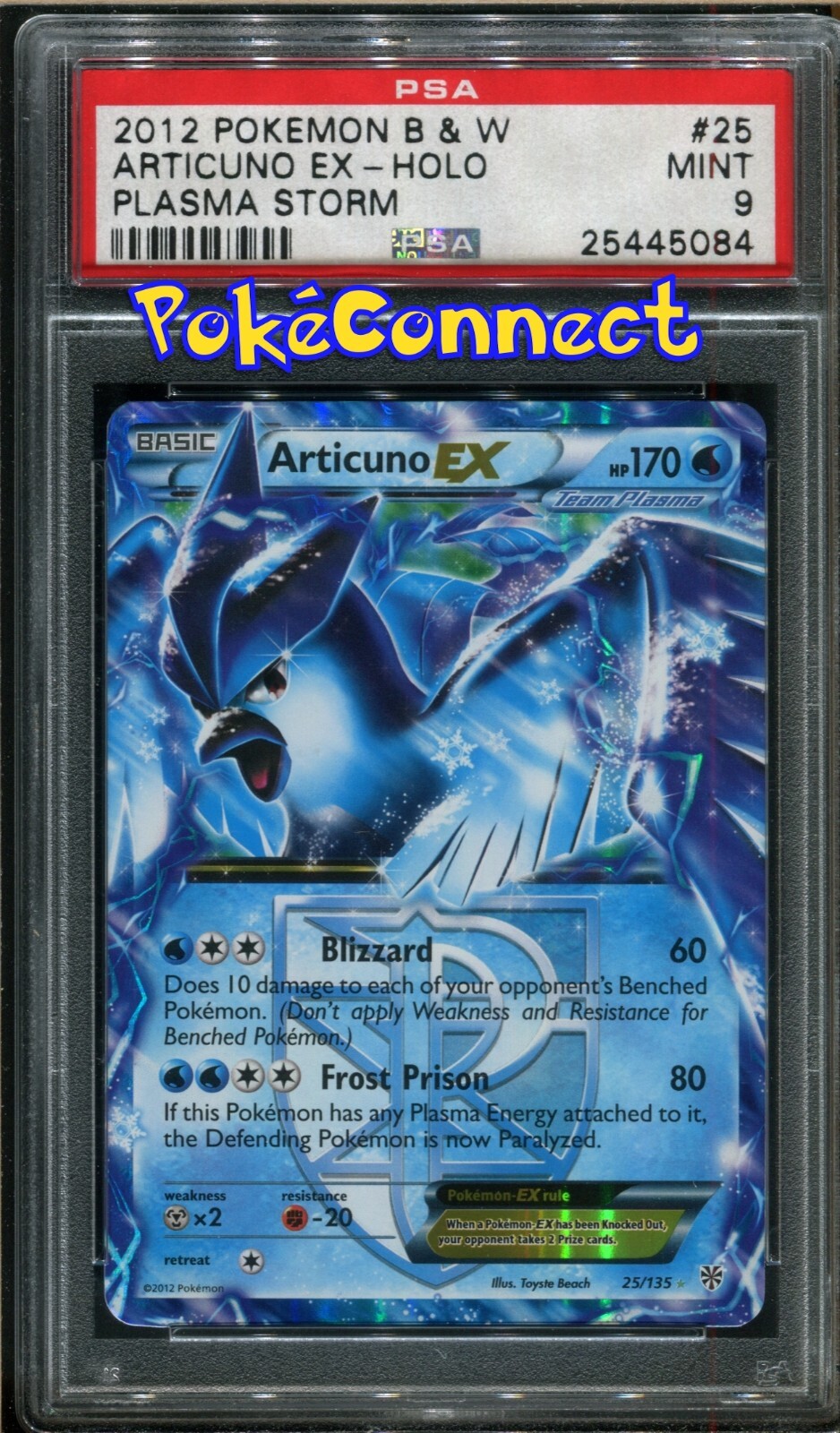 PSA 9 Pokemon Articuno EX BW:Plasma Storm 25/135 Holo Rare