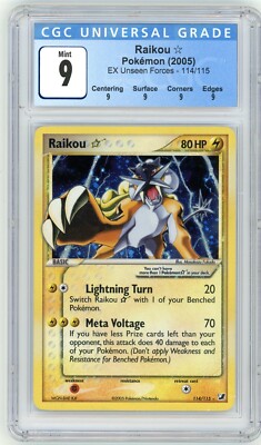 Pokemon Raikou Gold Star Ex Unseen Forces 05 Holo Rare 114 Cgc 9 Mintのebay公認海外通販 セカイモン