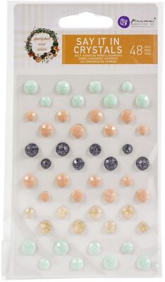 Prima Marketing Pumpkin & Spice Say It In Crystals-Assorted Dots 48/Pkg