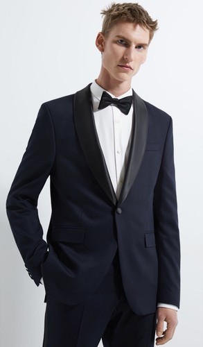ジャケット TUXEDO SHORT BLAZER Soho Peak DB Tux Jacket - slim - Pitch Black Velvet