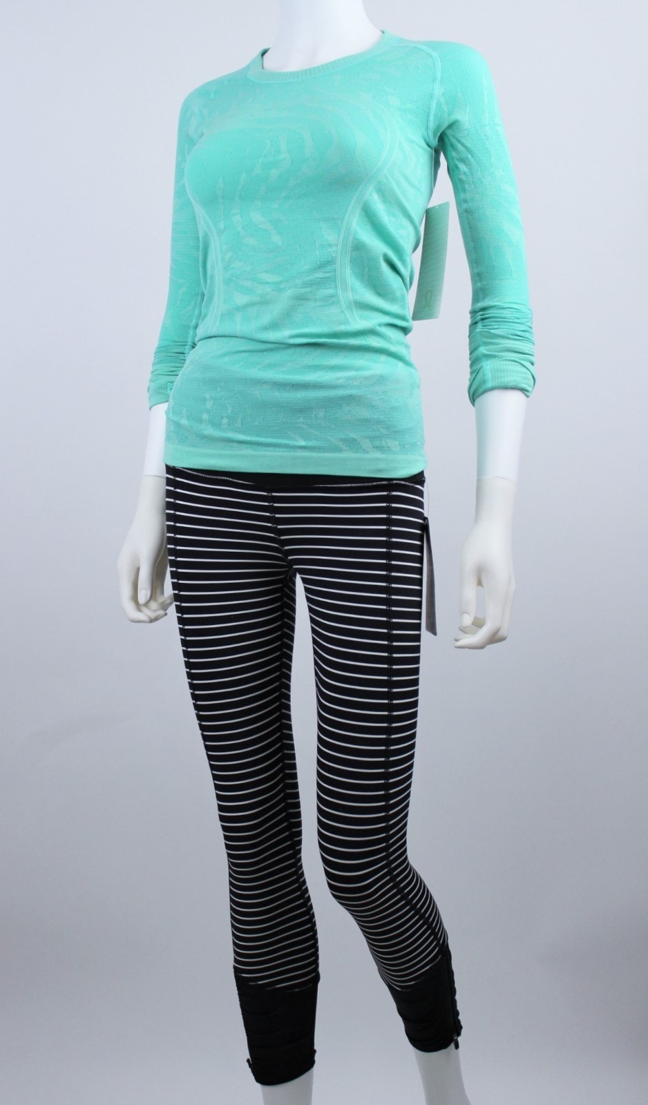 New Lululemon Swiftly Tech LS Crew Tee Size 4 Heathered Bali Breeze LS Top - NWT