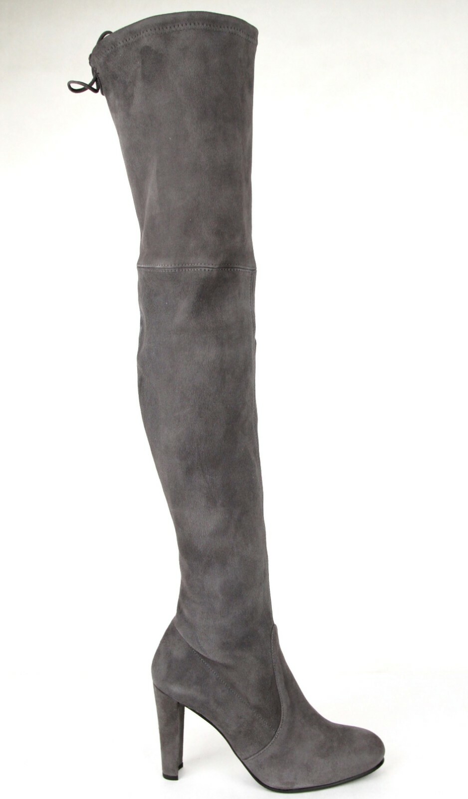 Pre-owned Stuart Weitzman $798  Women's Highland Slate Suede Over-the-knee Boot In Gray