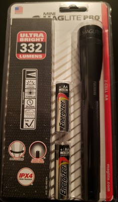 New Maglite Pro 332 Lumens LED SP2P11H Mini MAG 2-Cell AA Made in USA Blue