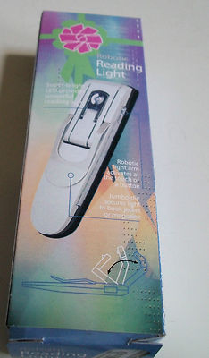 2 Pcs Silver book reading light easy to read on bed or in dark battery included