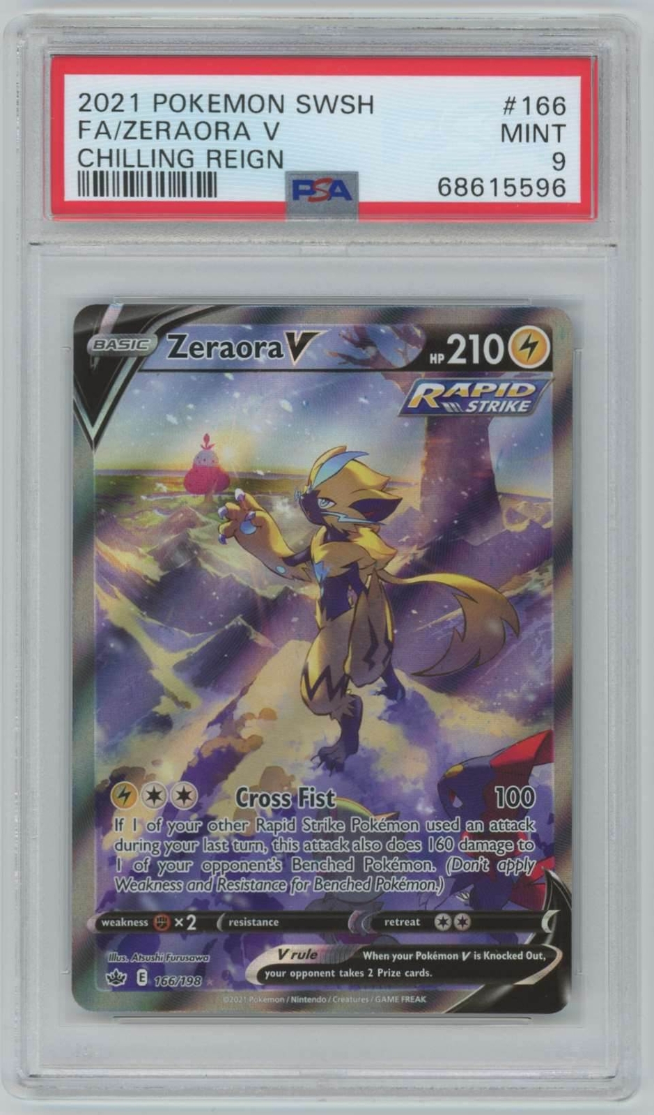 Pokemon Chilling Reign - Zeraora V Alternate Full Art 166 Pokemon Chilling Reign - Zeraora V Alternate Full Art 166