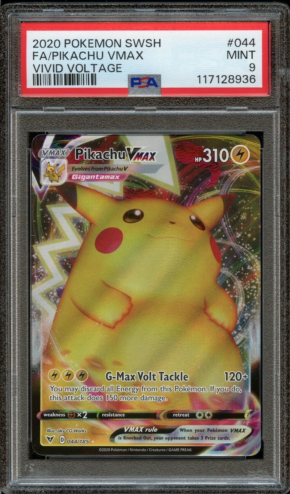 Pikachu VMAX Full Art PSA 10 #044 Pokemon Sword & Shield