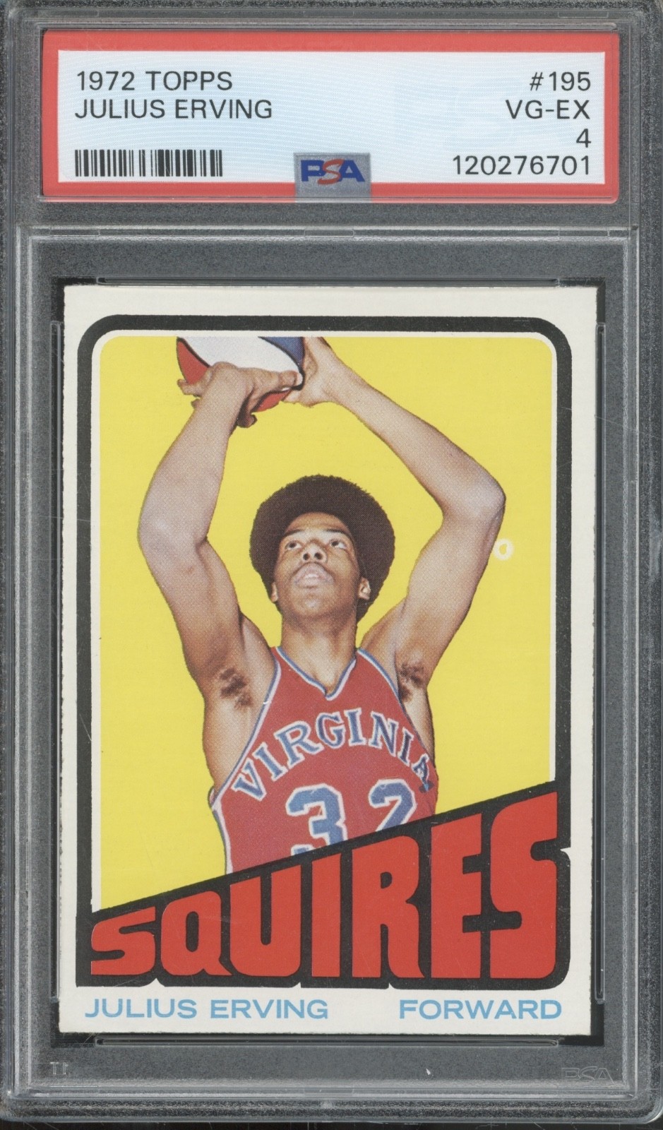 1972 Topps Basketball #195 Julius Erving RC Rookie VG-EX PSA 4