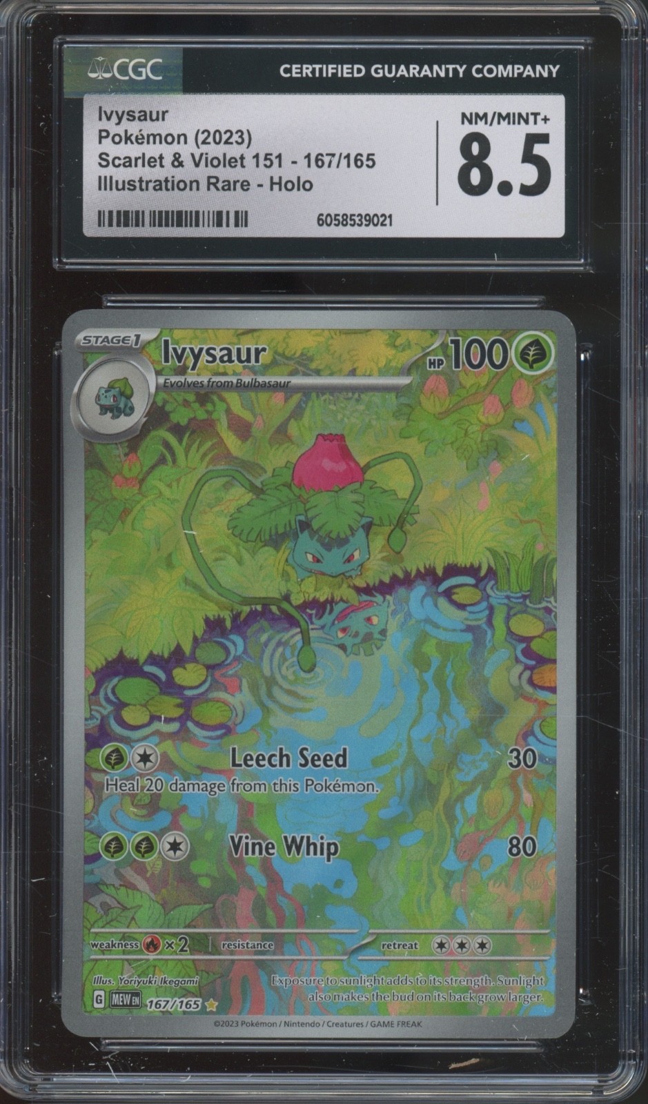 2023 Pokemon Scarlet & Violet Illustration Rare Holo #167 Ivysaur CGC 8.5
