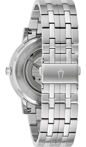 Pre-owned Bulova Men's Classic Dress 3-hand 21- Jewel Automatic Watch 42 Hour Reserve In Stainless Steel/ Blue Dial