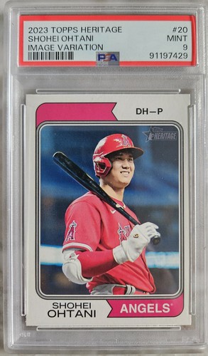 2022 TOPPS HERITAGE IMAGE VARIATION #150 SHOHEI OHTANI PSA 9