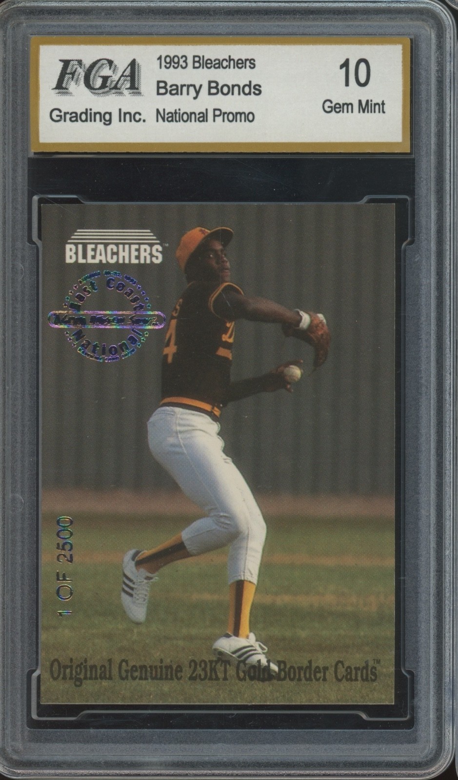 1993 Bleachers National Promo Barry Bonds 1/2500 Gem Mint FGA 10