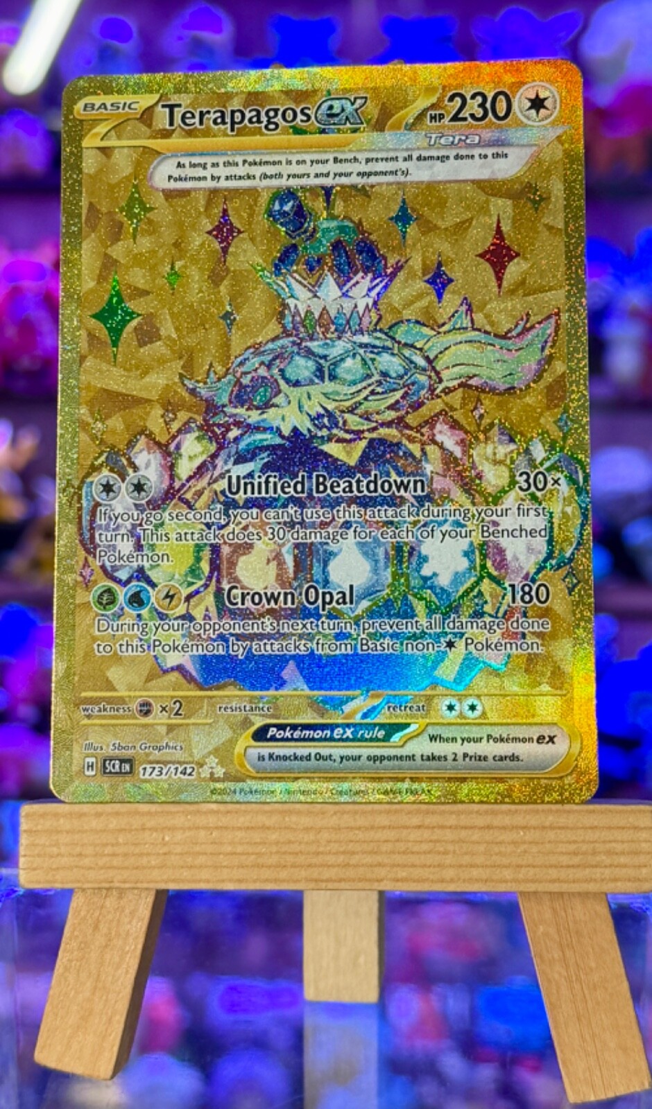 Terapagos ex 173 Gold Hyper Rare Stellar Crown Pokemon Card
