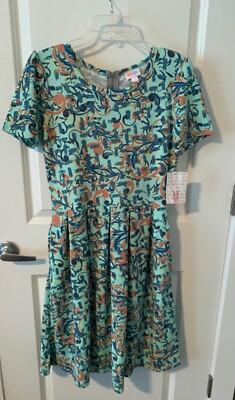 New Lularoe Amelia Dress with POCKETS size Medium NWT Teal  M