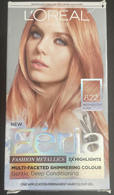 L Oréal Féria Multi-Faceted Shimmering Hair Color, 822 Medium Iridescent Blonde