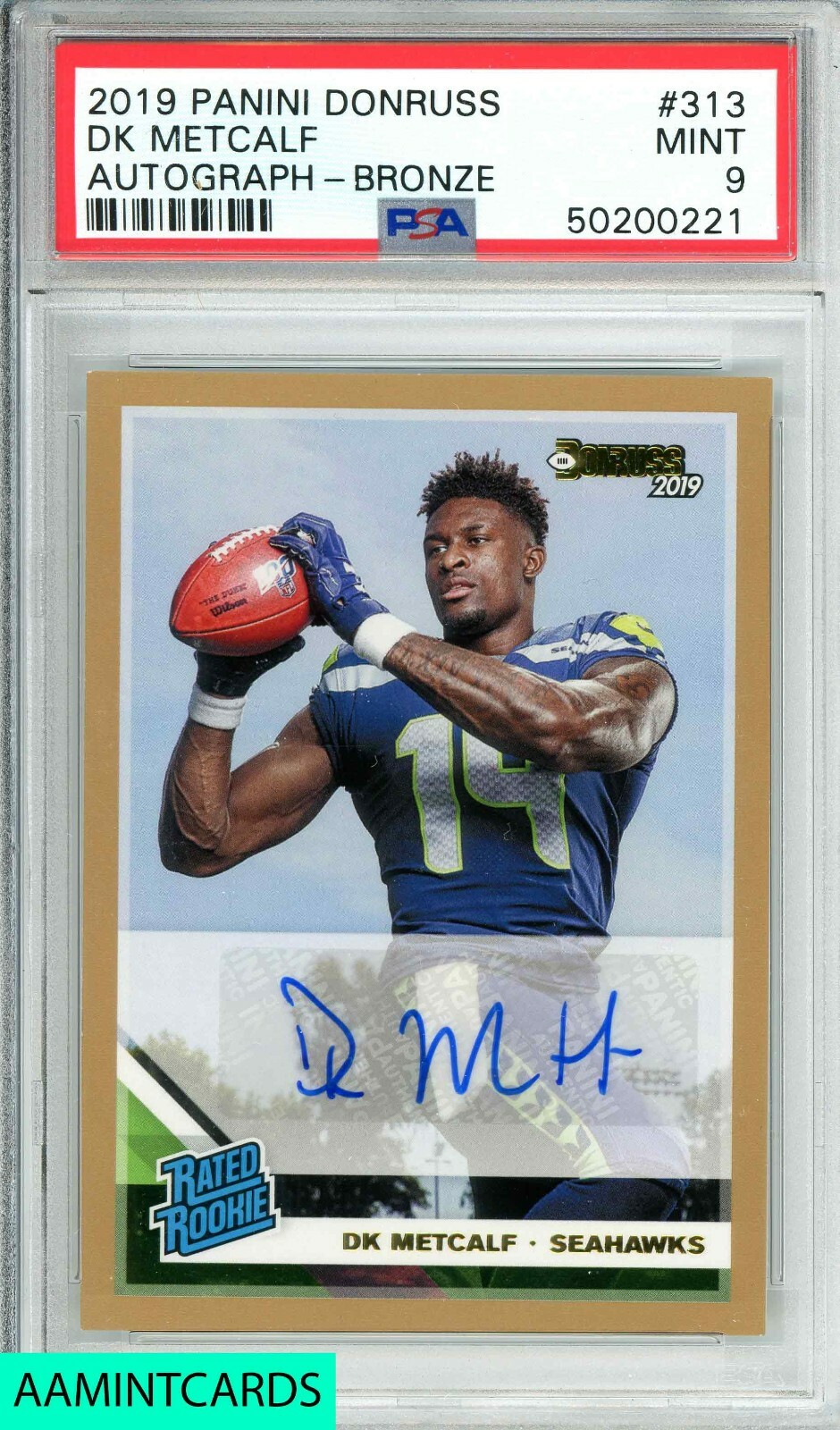 🏈🔥2019 PANINI DONRUSS DK Metcalf 313 AUTOBRONZE RATED