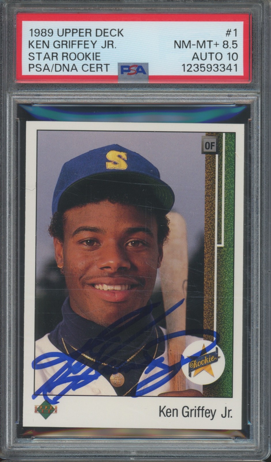 1989 Upper Deck #1 Ken Griffey Jr Autograph RC Rookie PSA 8.5 10 Auto