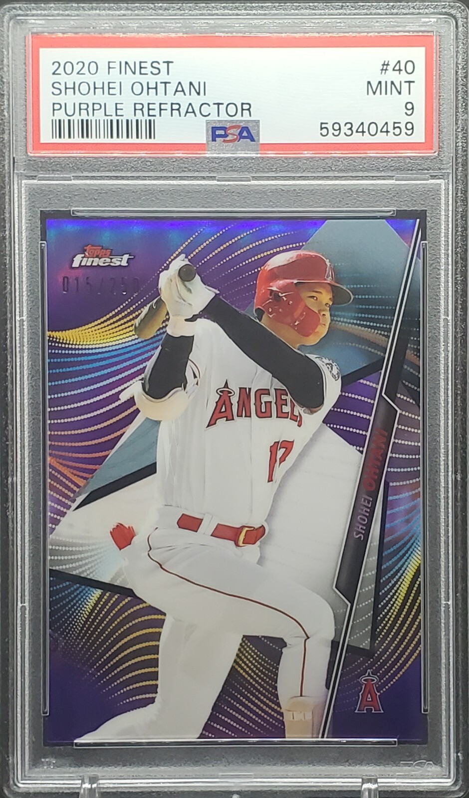 2020 TOPPS FINEST SHOHEI OHTANI PURPLE REFRACTOR PSA 9 15 2020 TOPPS FINEST SHOHEI OHTANI PURPLE REFRACTOR PSA 9 15