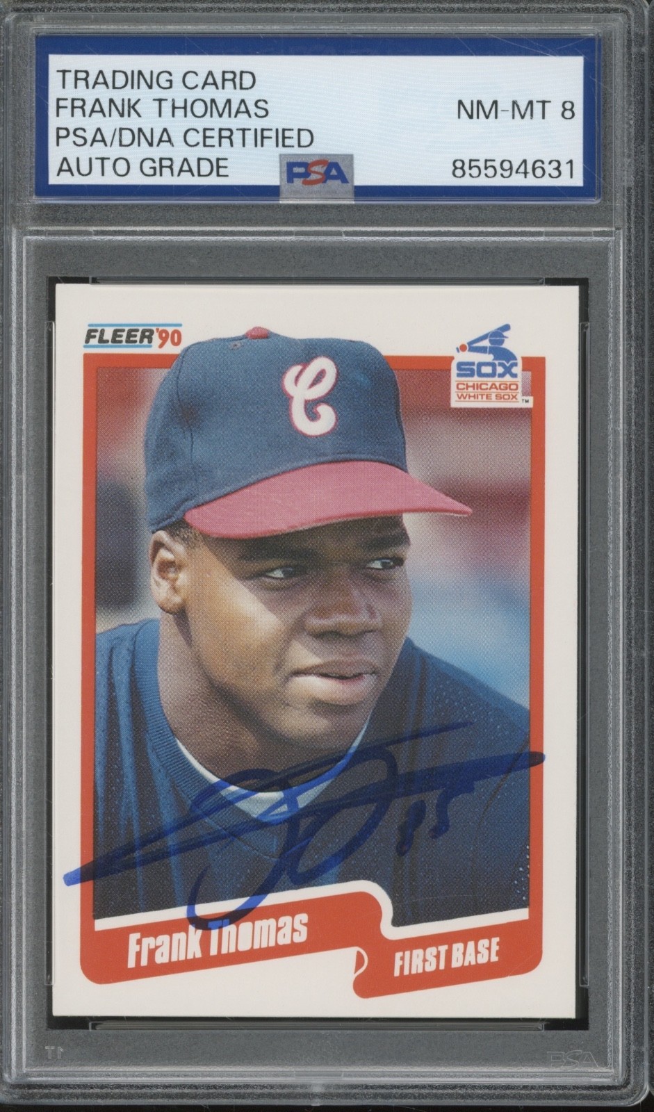 1990 Fleer #U87 Frank Thomas Autograph RC Rookie NM-MT PSA DNA 8 Auto