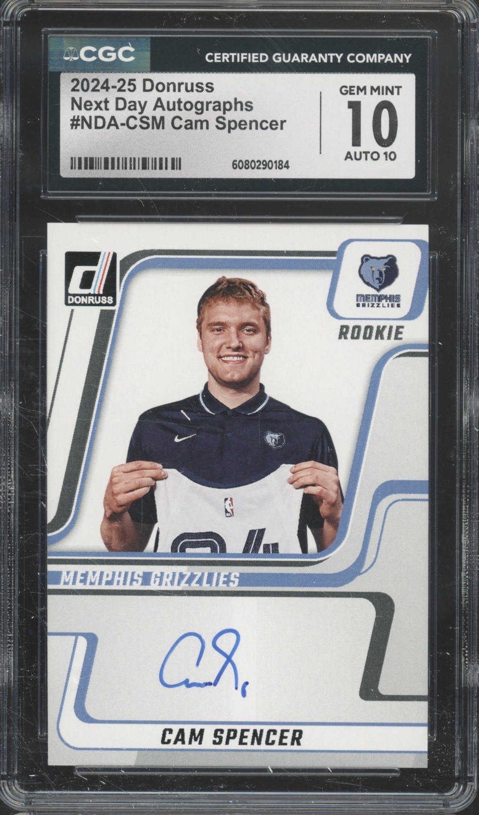 2024 Panini Donruss Next Day Cam Spencer RC Rookie Gem Mint CGC 10 10 Auto