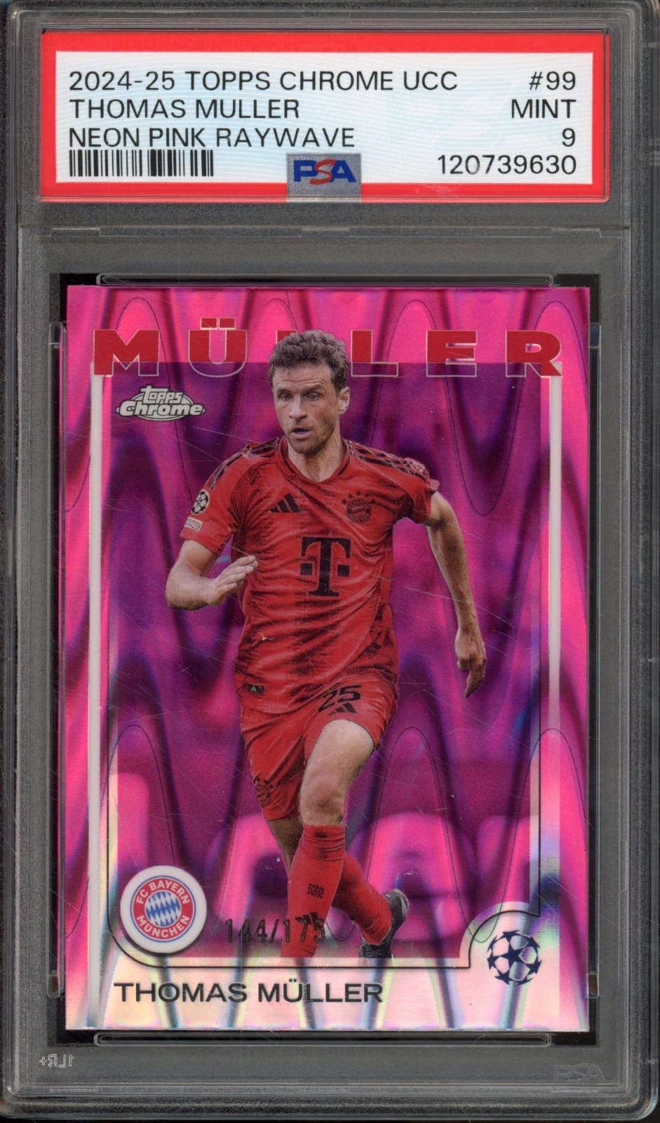 nicknicknick★iiyamaXUB2493HS-B4 24インチ 2024-25 Topps Chrome UCC THOMAS MULLER #99 Neon Pink RayWave