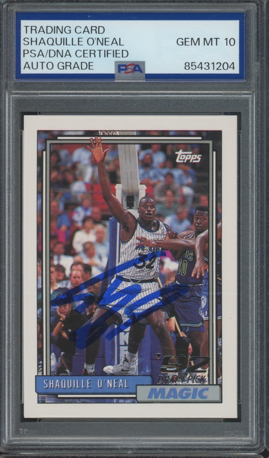 1992 Topps #362 Shaquille O'Neal Autograph RC Rookie Gem Mint PSA DNA 10 Auto