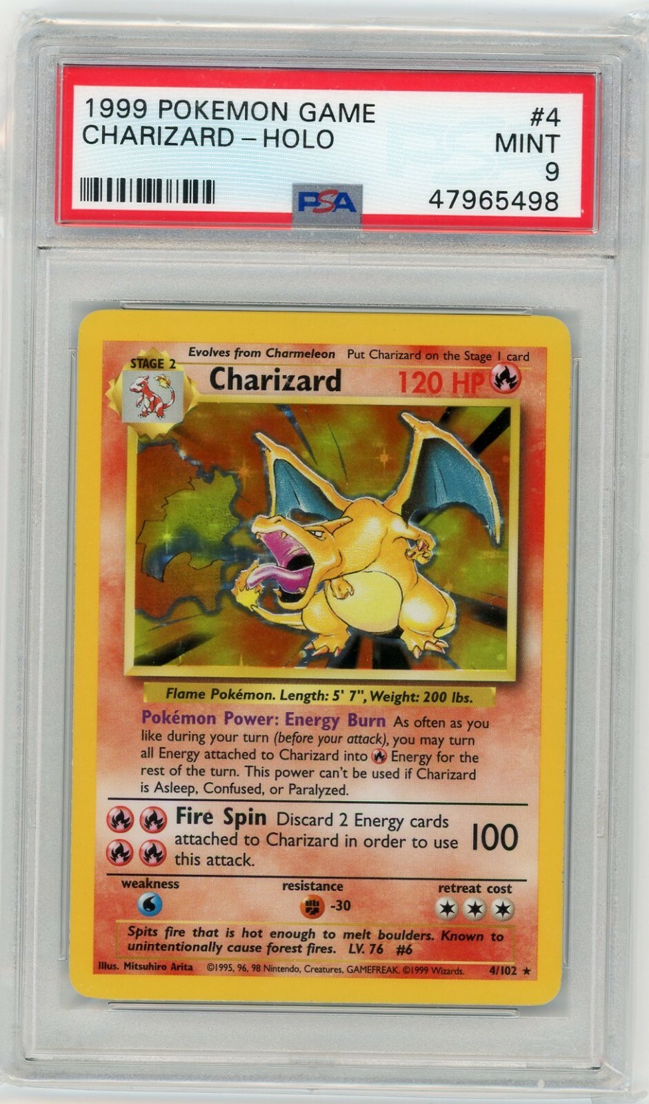1999 Pokemon Game #4 Charizard-Holo PSA 9 | eBay