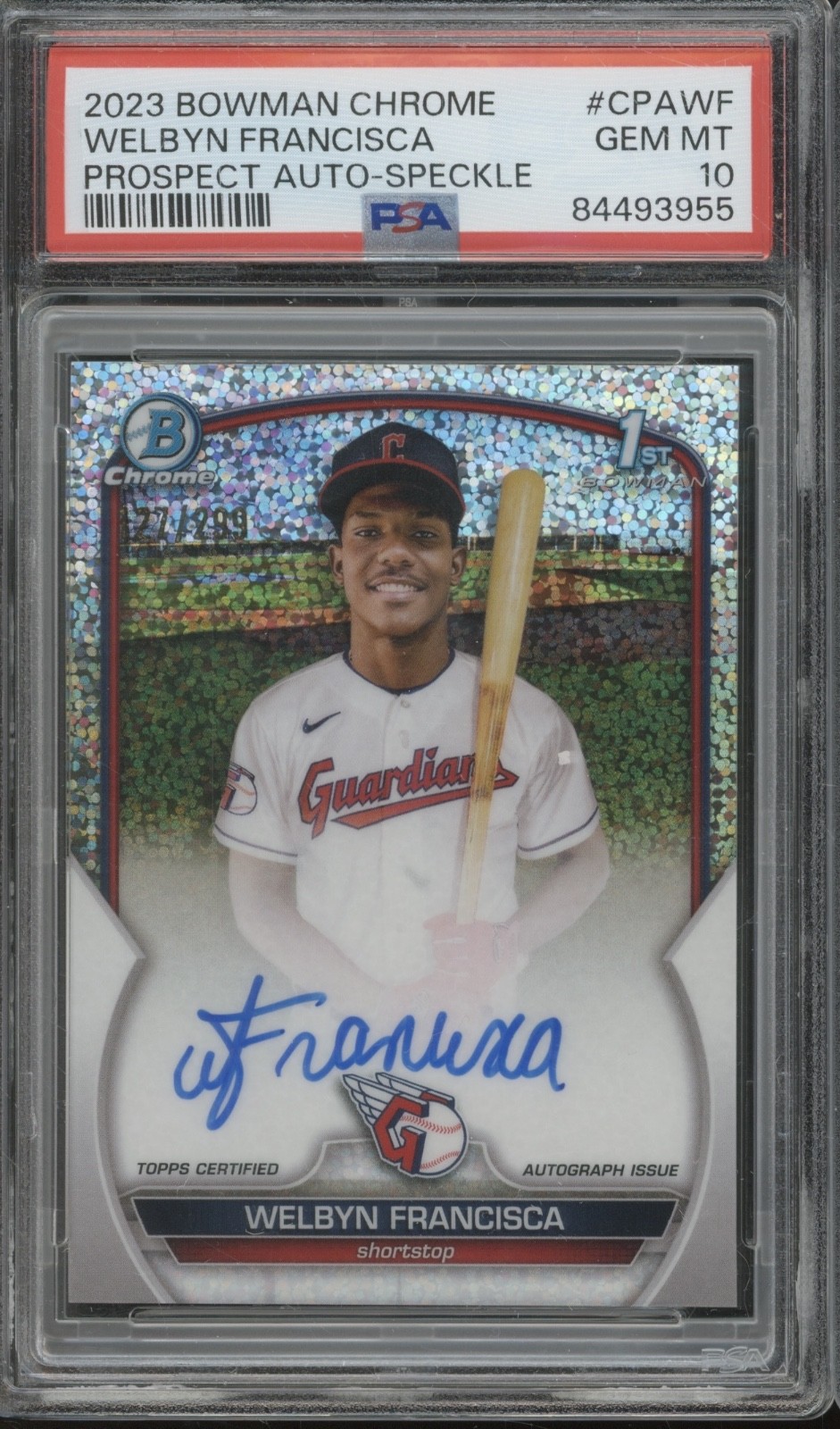2023 Bowman Chrome Speckle Welbyn Francisca Autograph RC Rookie Gem Mint PSA 10