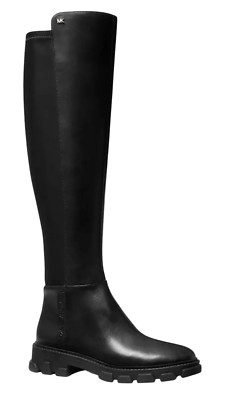 NEW MICHAEL KORS BLACK RIDLEY LEATHER TALL KNEE BOOTS SZ 6