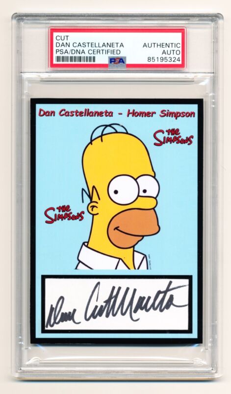 Dan Castellaneta Signed Cut Custom Photo Display PSA/DNA Slabbed  The Simpsons