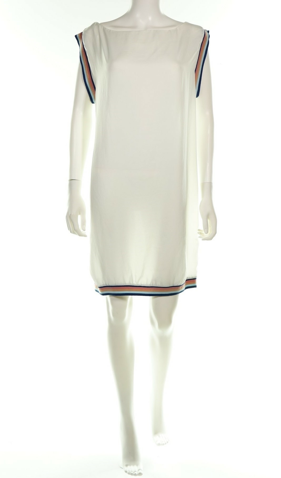 Massimo Rebercchi 134107 Womens White Summer Sleeveless Shift Dress Size 12