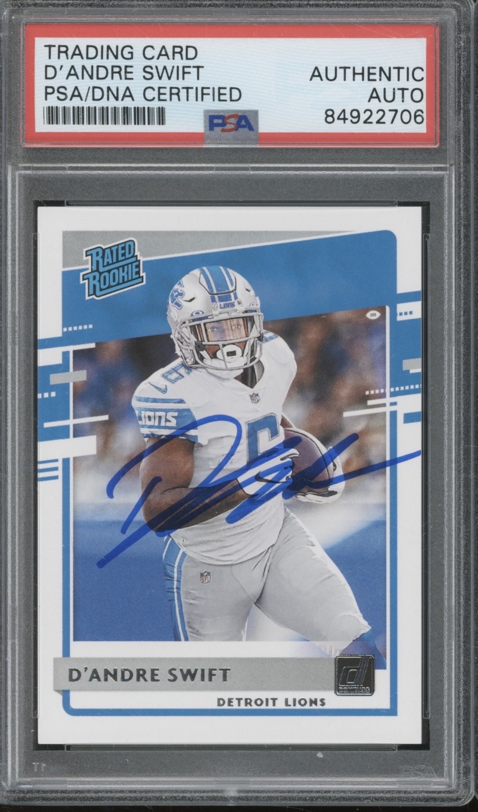 2020 Panini Donruss #309 D`Andre Swift Autograph RC PSA DNA Authentic Auto
