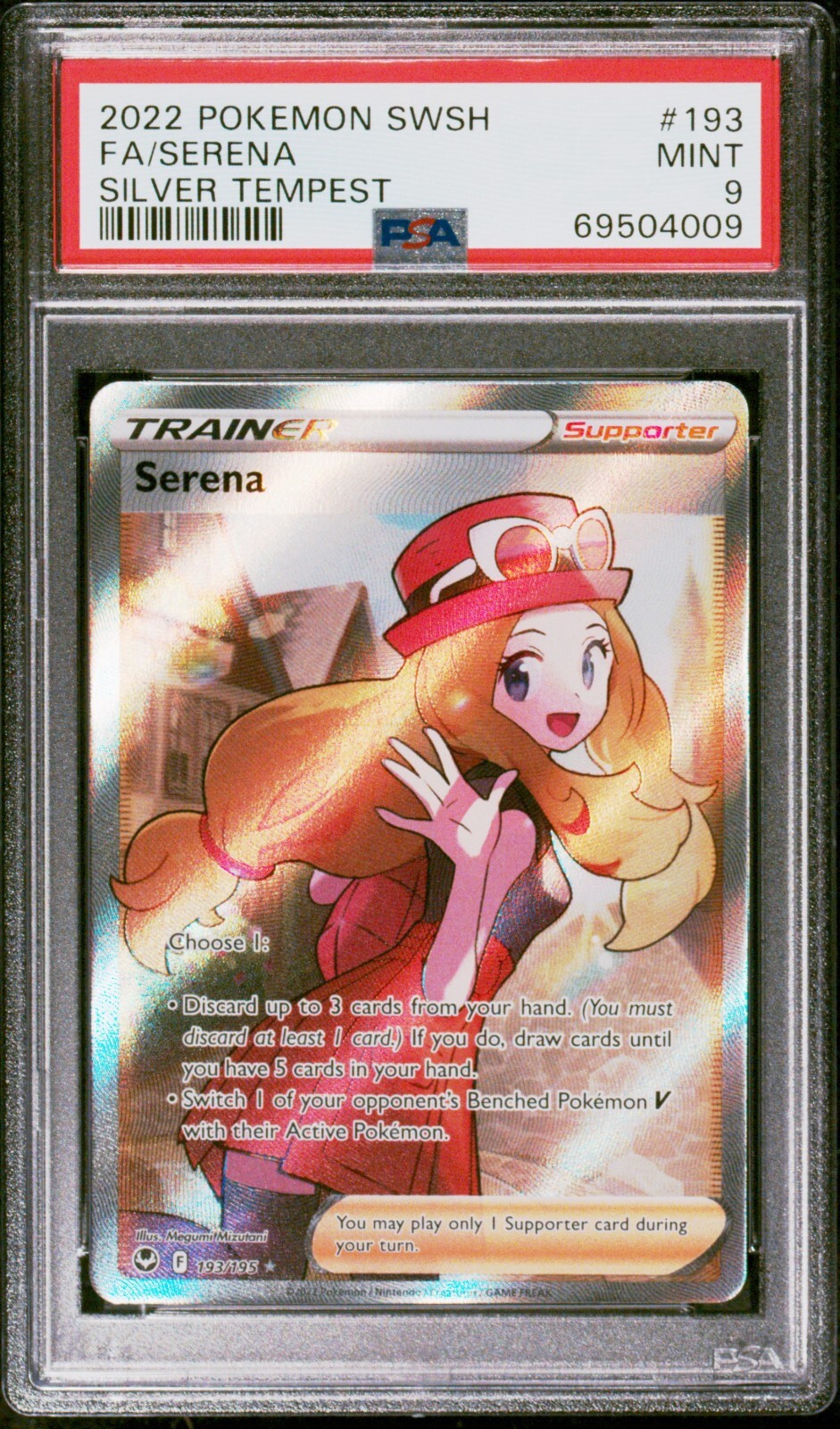 PSA 9 Serena 193/195 Silver Tempest Full Art Trainer Pokemon PSA 9 Serena 193/195 Silver Tempest Full Art Trainer Pokemon