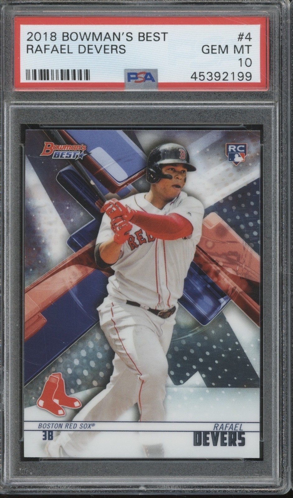 2018 Bowman`s Best #4 Rafael Devers RC Rookie Gem Mint PSA 10