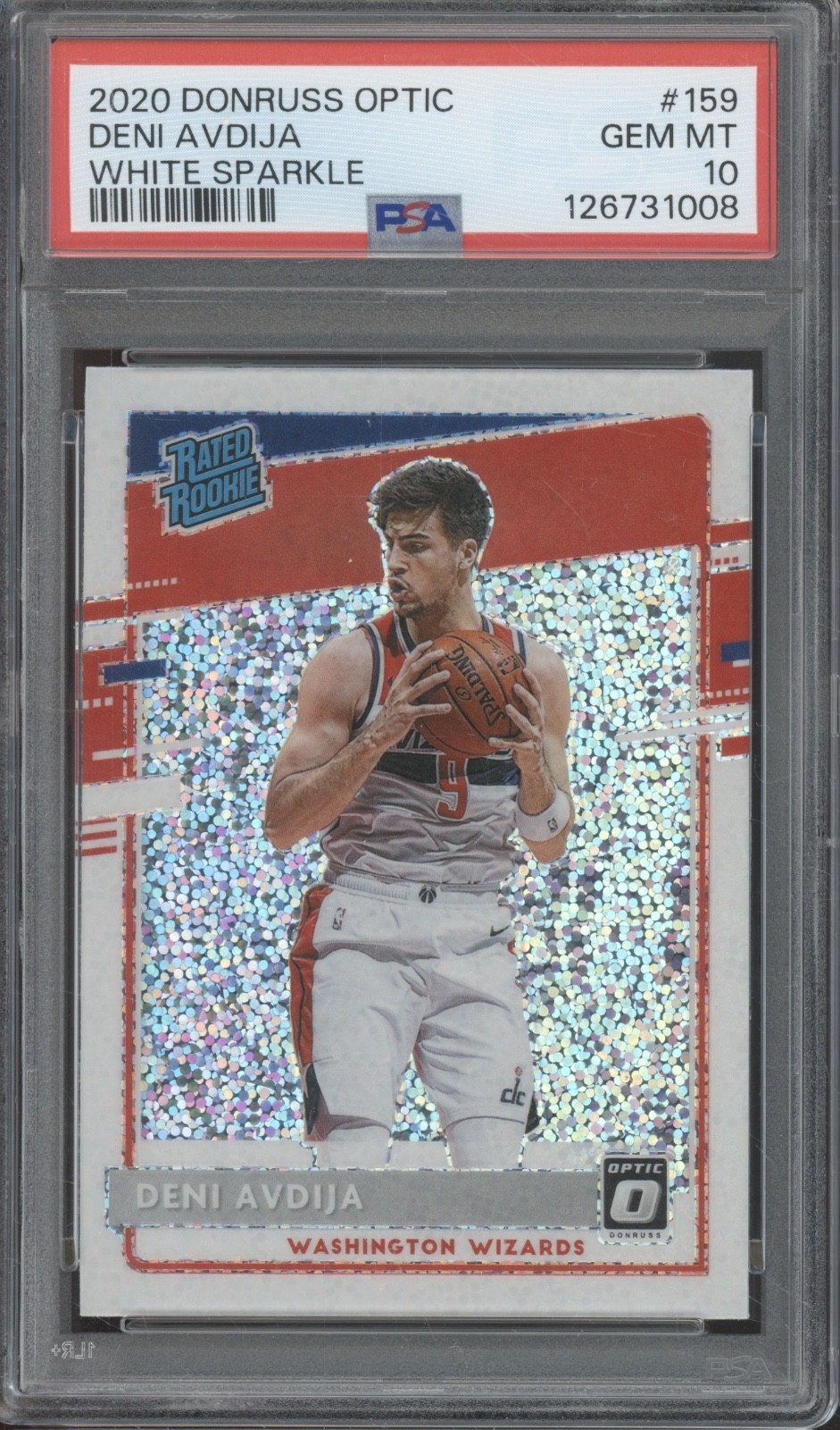 2020 Panini Donruss Optic White Sparkle #159 Deni Avdija RC Gem Mint PSA 10