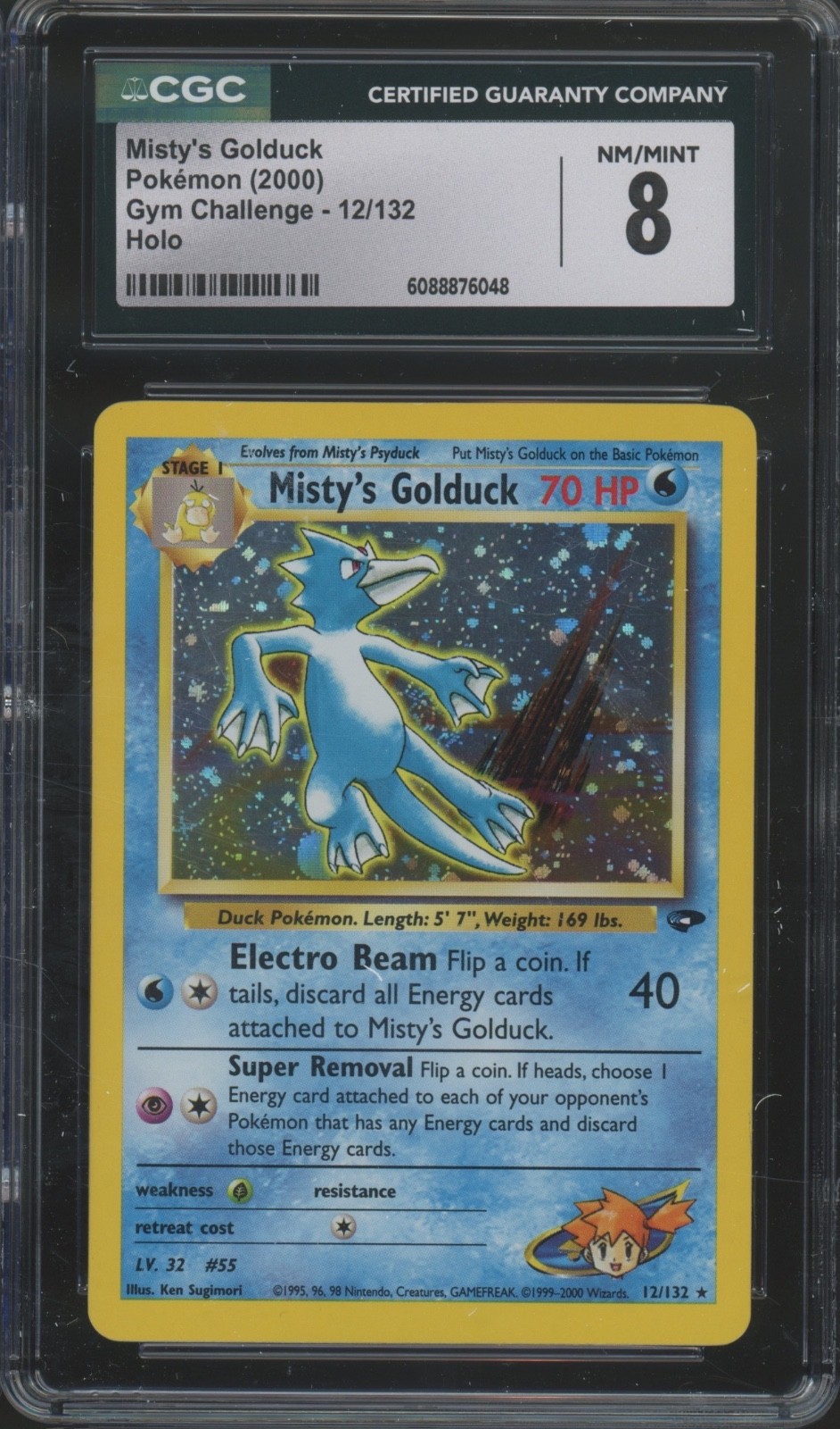 2000 Pokemon Gym Challenge Holo #12 Misty's Golduck CGC 8