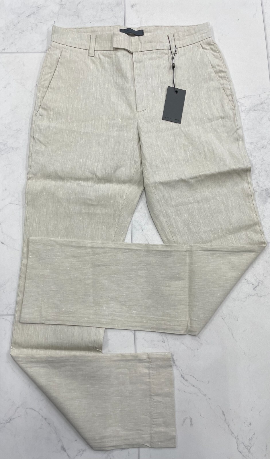 Pre-owned John Varvatos $698  Mercer Pants In Macadamia Size:46