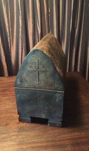 Cher,s  Domed Wood And Tin Letter Box