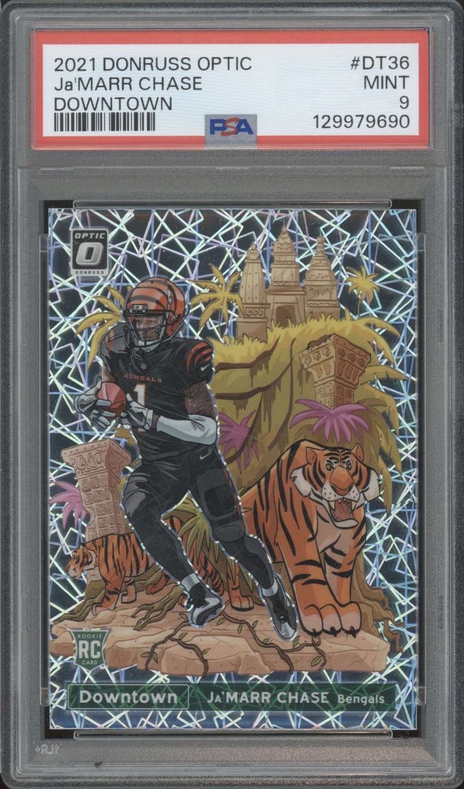 2021 Panini Donruss Optic Downtown Ja'Marr Chase RC Rookie Mint PSA 9