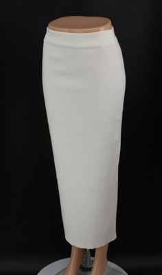 FABIANA FILIPPI WOMENS WOOL PENCIL MIDI SKIRT XXS / UK 6 IVORY RRP £461 IB