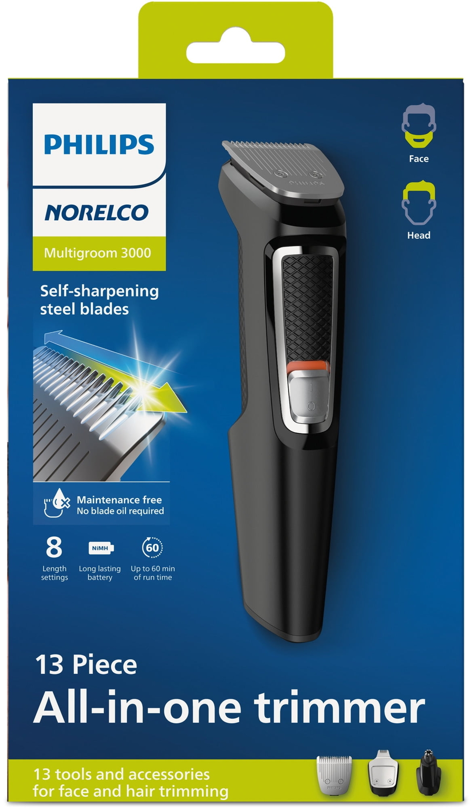 Philips Norelco Multi Groomer - 13 Piece Mens Grooming Kit For Beard, Face, Nose
