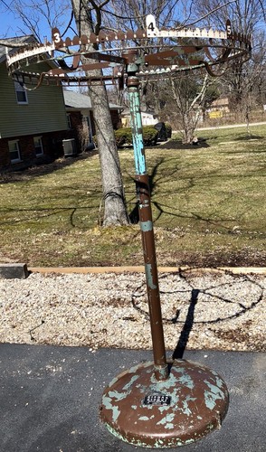 Antique Industrial Store Dry Cleaners Garment Rack Rotating Clothes Steampunk