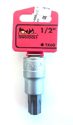 Teng Tools M121260T-C with 1/2'' Drive 117400903 Bit Socket Torx TX60