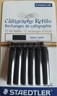 NIP Staedtler Caligraphy BLACK Ink Refills LOT OF 2 - 12 PACKS 24 total  899R9BK