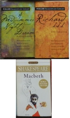 3 Shakespeare book LOT Macbeth Midsummer Nights Dream Richard III Folger Signet