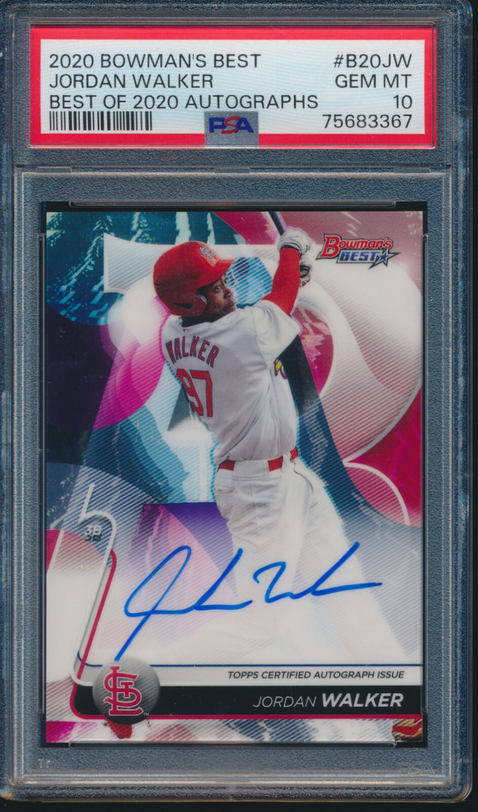 その他 JORDAN WALKER 2021 BOWMAN AUTO PSA9 RC PSA 9 JORDAN WALKER AUTO 2021 Bowman Chrome Mega Box ORANGE