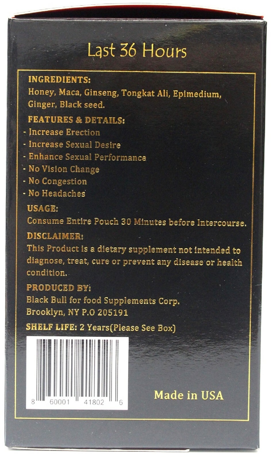 Blk Bull Dietary Supplement New Edition 12 Sachet 1