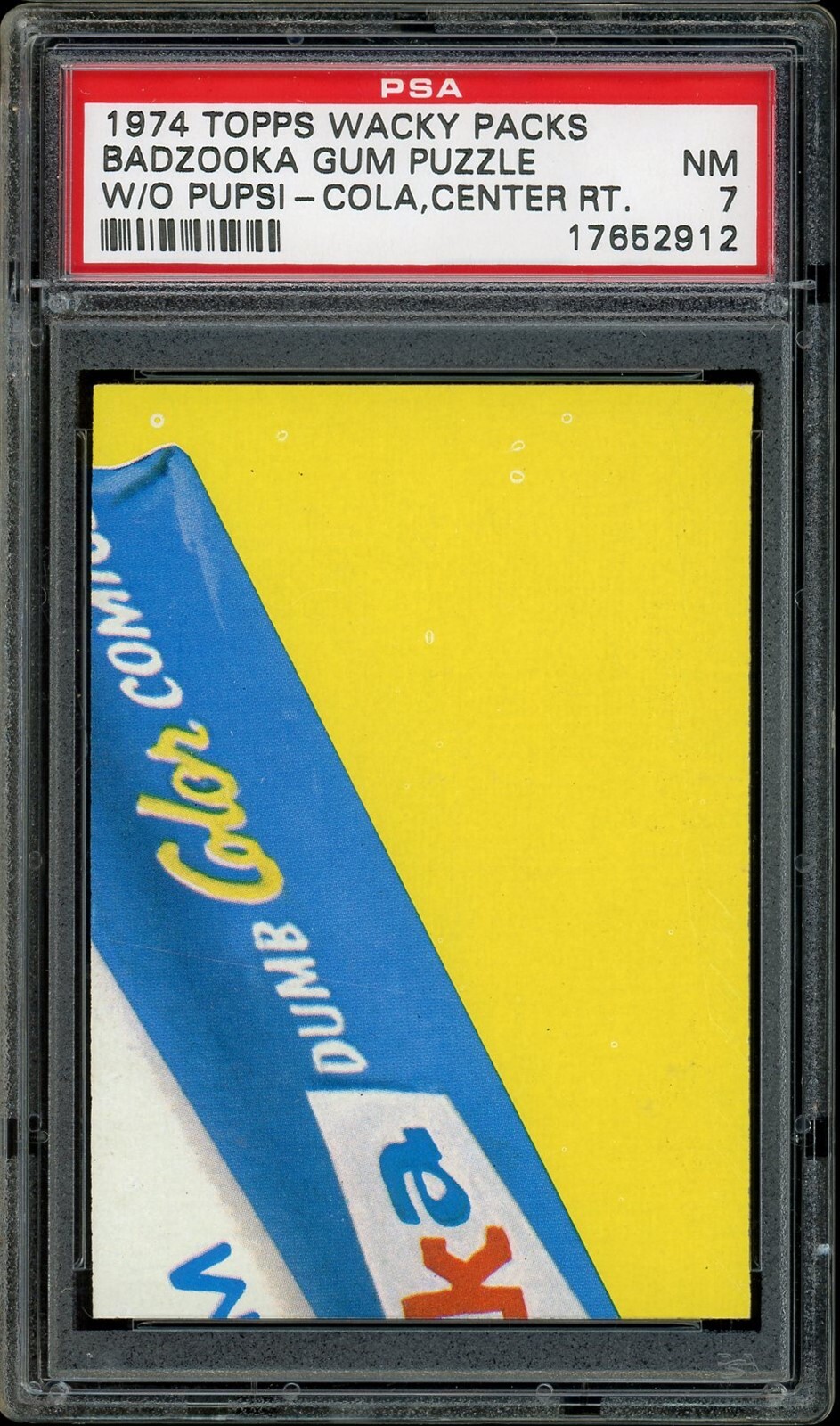 1974 Topps Wacky Packs 10th Series Badzooka Gum Puzzle Center